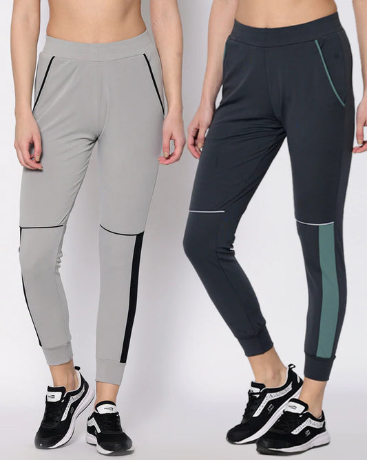 Combo of 2 Women's Trackpant ( Grey & Silver )